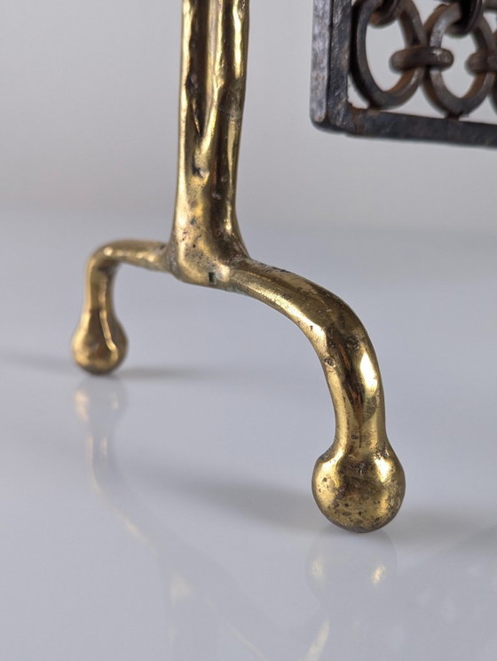 Image 1 of Bronze and Wrought Iron Fireplace Screen by David Marshall, 1970s
