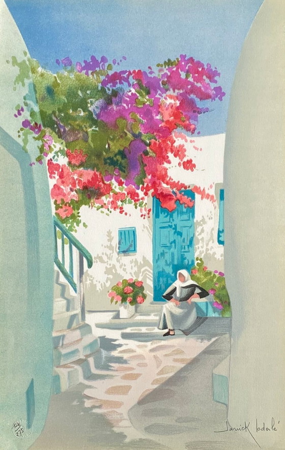 Image 1 of Janick LEDERLE Grèce - femme assise Signed lithograph 1990