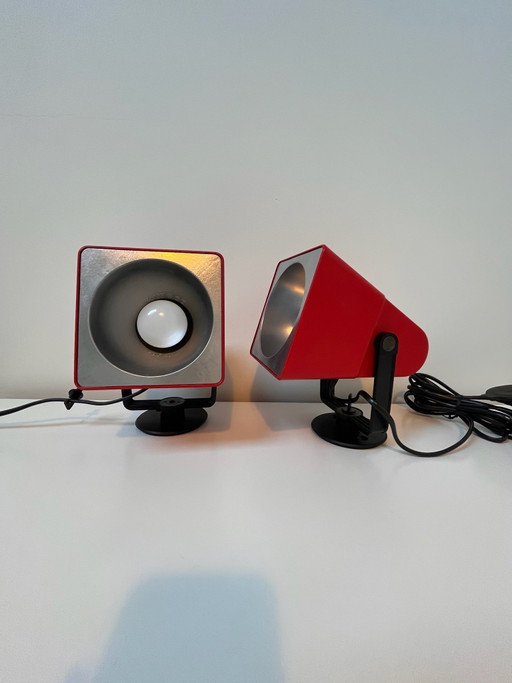 Zwei Vintage Rote Wandleuchten von Vagn Dyring für Nordisk Solar, Dänemark, 1980er Jahre