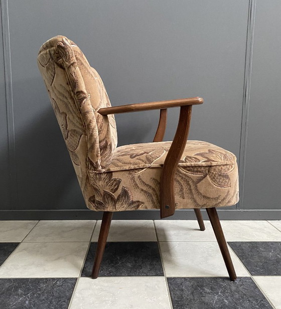 Image 1 of Cocktailstuhl mit Armlehnen, Blumenmuster, 1960er Jahre