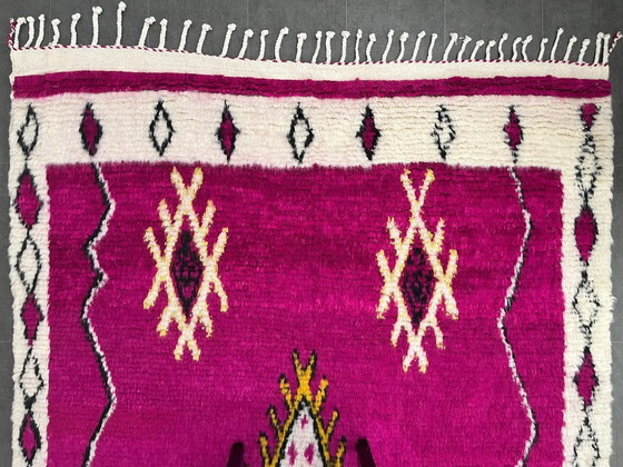 Image 1 of Berber Rug - 311 cm x 204 cm - pink and white Wool