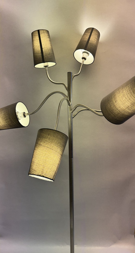 Image 1 of Zijlstra Tiel – Staande Designlamp – 6-arm – RVS – Hotel-Chique