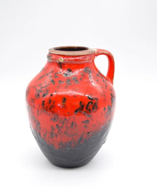 Carstens Tönnieshof Red and Black Ceramic Vase, West Germany, 1970s (Model 244-15)