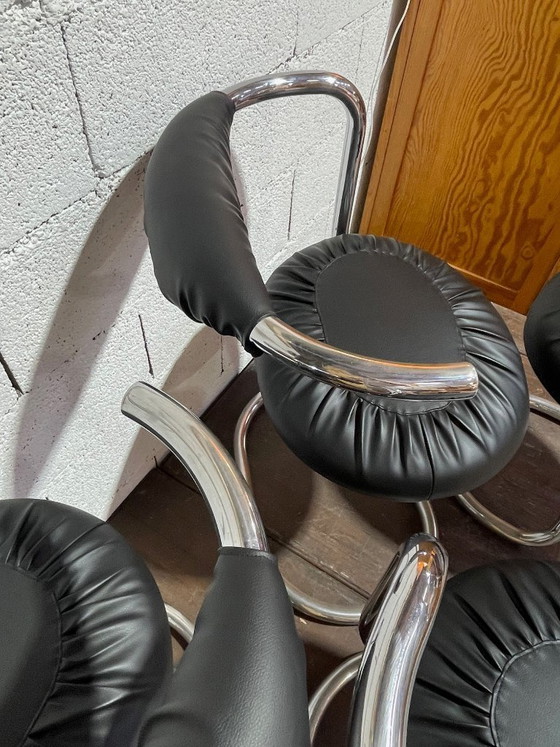 Image 1 of Vintage Cobra-stoelen uit de jaren 70 van Giotto Stoppino