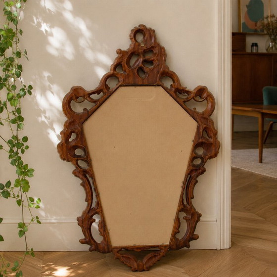 Image 1 of Grand miroir baroque vintage de style rococo Louis XV