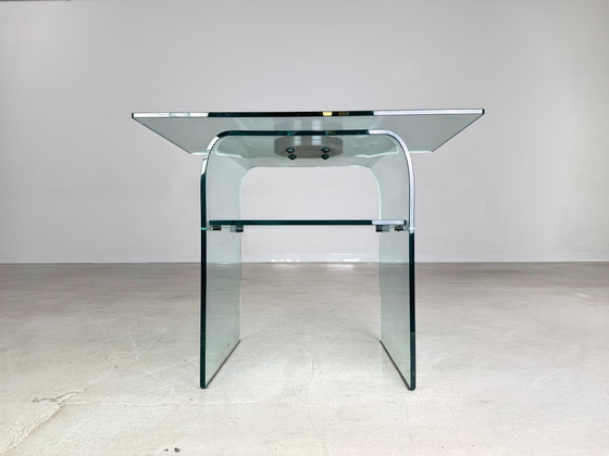 Image 1 of Mesa de centro giratoria de cristal original de Fiam Italia, años 80