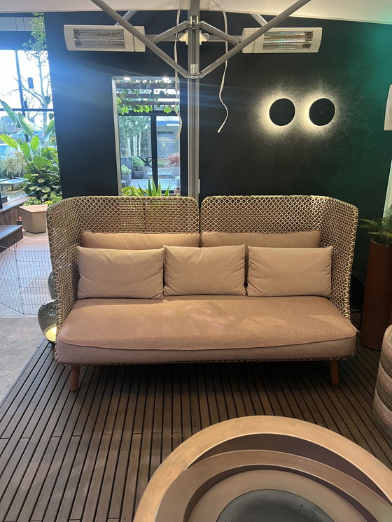 Image 1 of For Sale Dedon Sofa Pink with Teak Frame