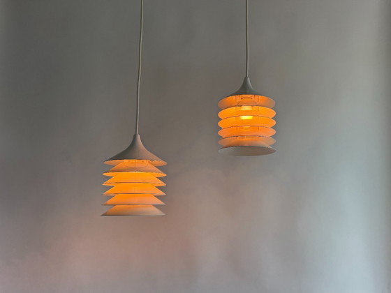 Image 1 of 2x Vintage IKEA lamp: witte Duett T202, Bent Gantzel Boysen