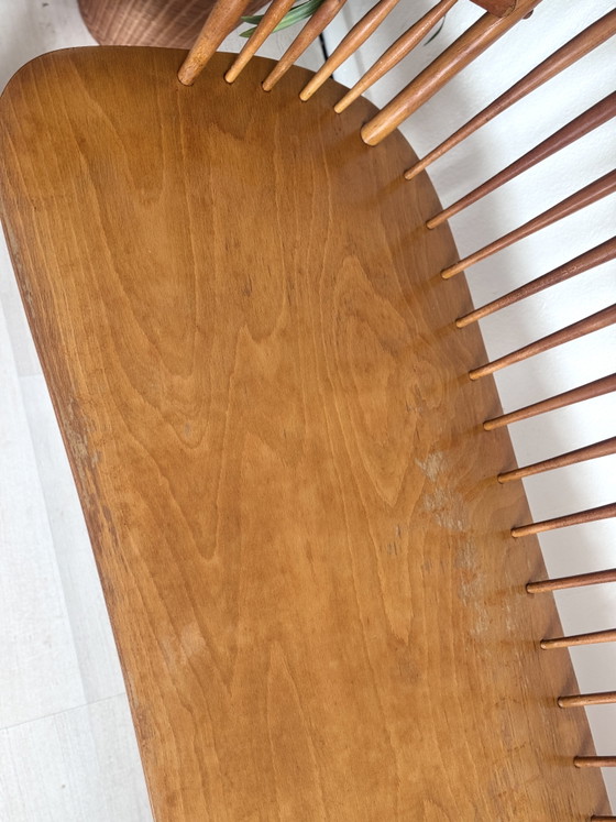 Image 1 of Vintage Minimalist Spindle Bench + Chairs 1950s/60s