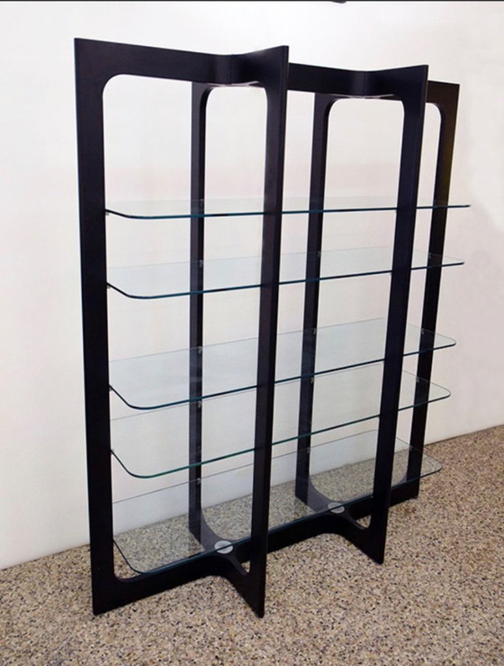 Image 1 of Wood and Glass Bookcase from Bernini, 1970