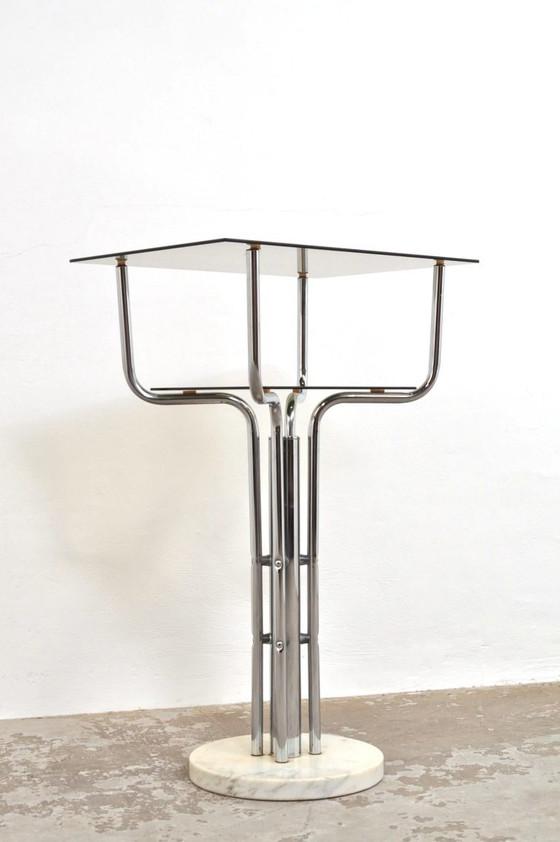 Image 1 of Vintage side table in marmer en glas, 1950s