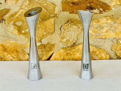 Deens Modern, Kandelaars, van Broste Kopenhagen, set van 2, circa jaren 1980