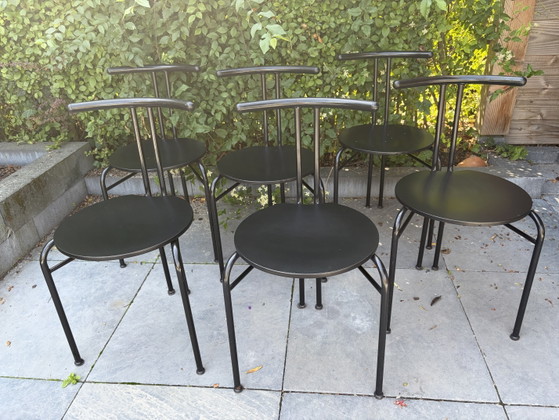 6 Vintage Postmodern Italy Chairs 1980s – Dining chairs, Metal (photo 7 of 15)