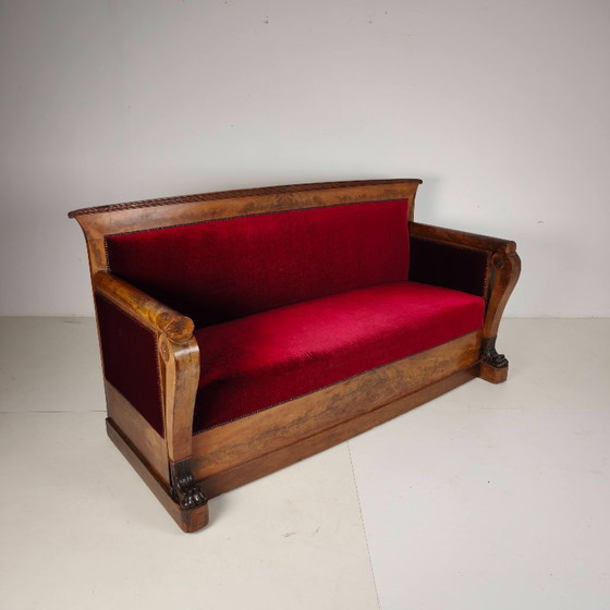 Sofá Empire de nogal rojo, principios del siglo XIX. – Sofás (Couches), Wood (photo 12 of 12)