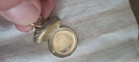 Antique Swiss Ladies Silver Pocket Watch – Clocks, Gold (photo 4 of 5)