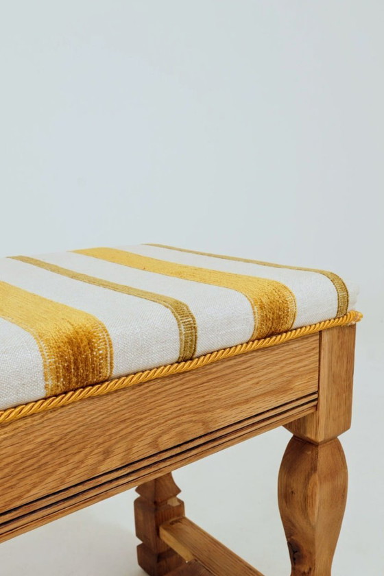 Image 1 of Vintage rustieke eikenhouten bank na renovatie