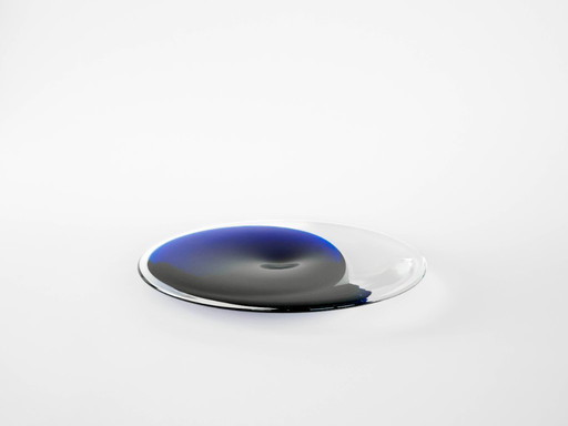 Plat en verre, design danois, années 1970, fabriqué au Danemark