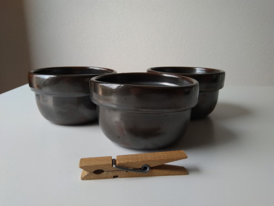 Image 1 of 3x Plateau Henk Potters avec décor d'oiseau