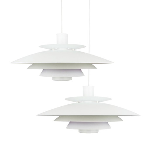 Pair Of 2 Danish Vintage Pendant Lamps By Form Light