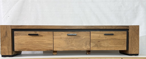 Mobile TV in legno di mango restaurato – design industriale –