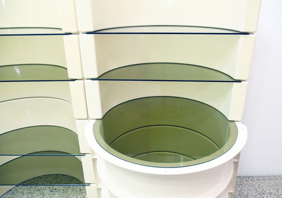 Image 1 of Bibliothèque/bar modulaire en plastique et verre, Italie, années 1970