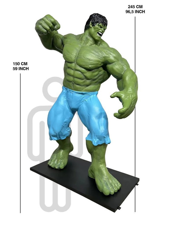 Image 1 of Fiberglas-Skulptur – Comic-Held – Grün