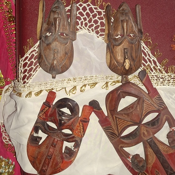 6 x Masques Africains 2 – Décorations murales, Wood (photo 2 of 12)