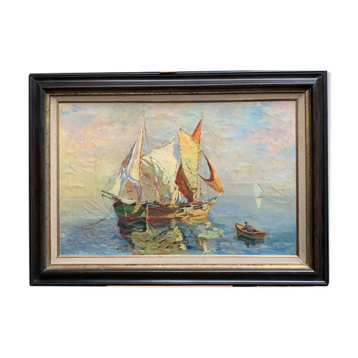 Seascape. In the style of impressionism. – schilderijen tekeningen, Canvas
