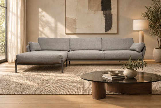 AS NEW Leolux Enna Corner sofa + WARRANTY, Other, Metal, Grey, Design (photo 2 of 12)