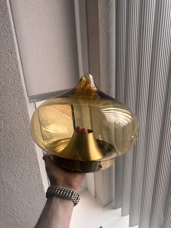 Mid-Century 70er Jahre tropfenförmige Lampe von Dijkstra – Pendelleuchten, Glass, Metal (photo 5 of 8)