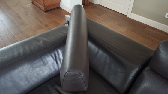 Image 1 of Leolux Howlazy brown leather corner sofa