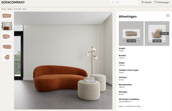 Rose Armchair - Sofa Company - Moss Rust - 2.5-Seater – sofacompany, 2 seaters, Polyester (photo 10 of 10)