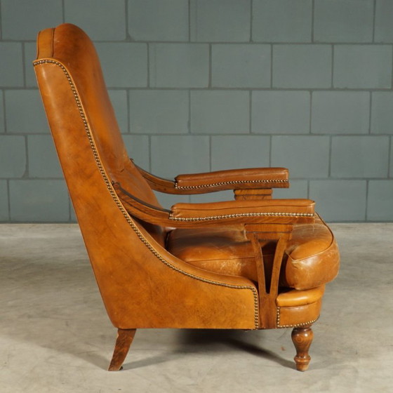 Fauteuil vintage en cuir marron – Wood, Leather (photo 3 of 16)