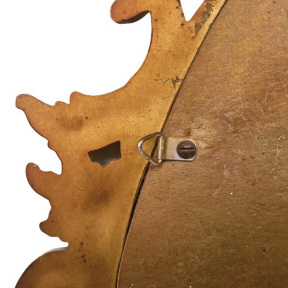 Image 1 of Vintage French Country Syroco Gold Wall Mantel Mirror with Scrolls and Flourishes