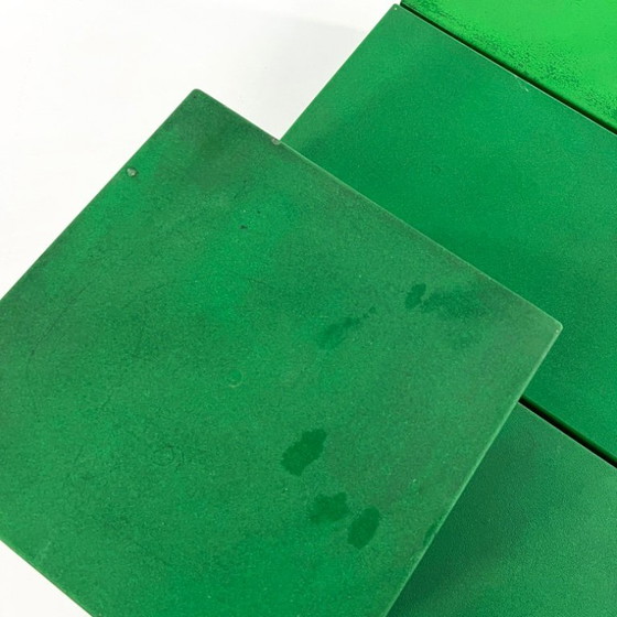 Image 1 of Set of Green Gli Scacchi Coffee Tables by Mario Bellini for B&B Italia, 1970s