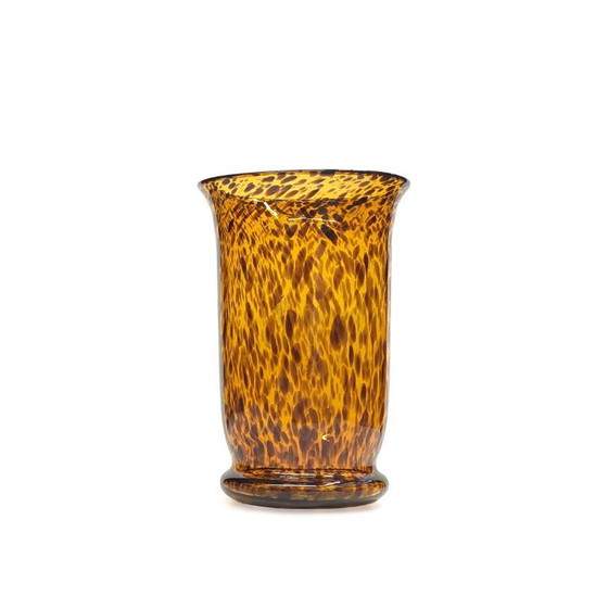 Image 1 of Schildpad glazen vaas | jaren 80 vintage mondgeblazen | Art Deco stijl