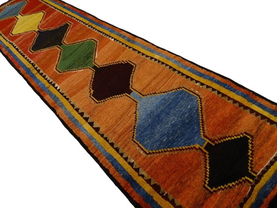 Image 1 of Alfombra Gabbeh semiantigua - 385 x 100 cm - Anudada a mano