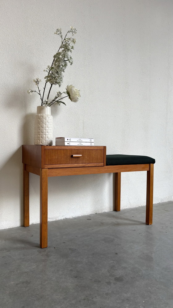 Image 1 of Banc téléphonique danois vintage en teck