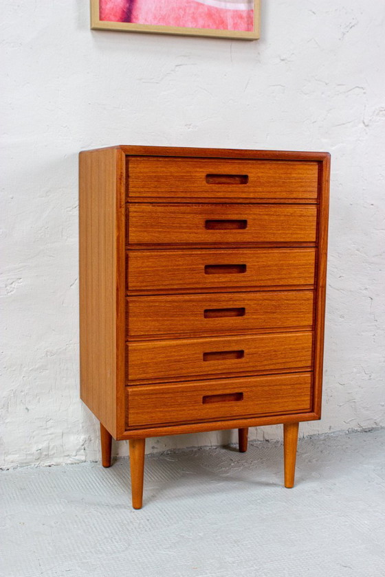 Image 1 of Vintage teak chest of drawers, sideboard, highboard, Danish style, 1960s