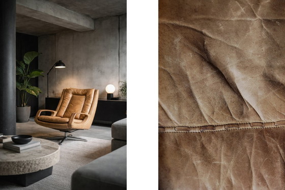 Image 1 of Vintage Mid-Century German Modern Leather Swivel Chairs by Carl Straub, 1950s, Set of 2