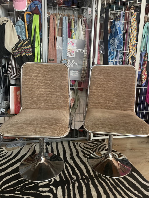 Sedia girevole Tulip Chrome Space Age Mid Century Tacke Vintage