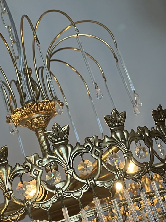 Image 1 of 1920s / Art Nouveau style Vintage crystal chandelier