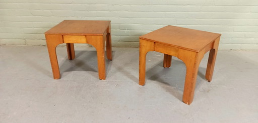 Set of 2 Vintage Wooden Side Tables