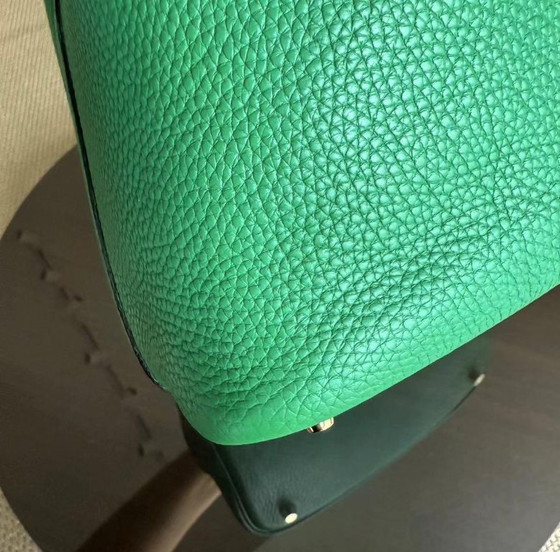 Image 1 of HERMES PICOTIN 22 - BAMBOU VERT VERTIGO CLEMENCE LEER GOUD HARDWARE