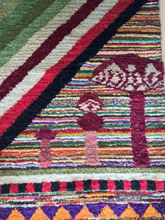 Image 1 of Groot vintage handgemaakt wandkleed – jaren 60/70 – 140 x 122 cm