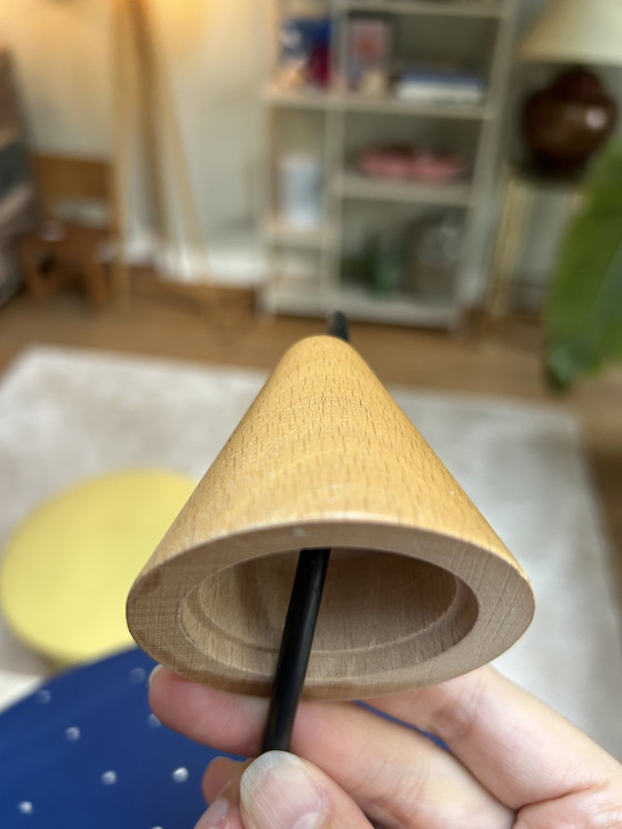 Image 1 of Magnifique suspension Herda vintage – Design milieu du siècle (Bleu/Bois)