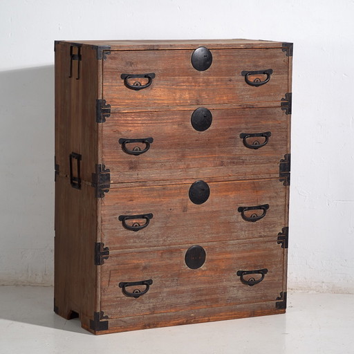 Ancienne Commode Tansu Japonaise - Période Meiji / Taishō (env. ) #24
