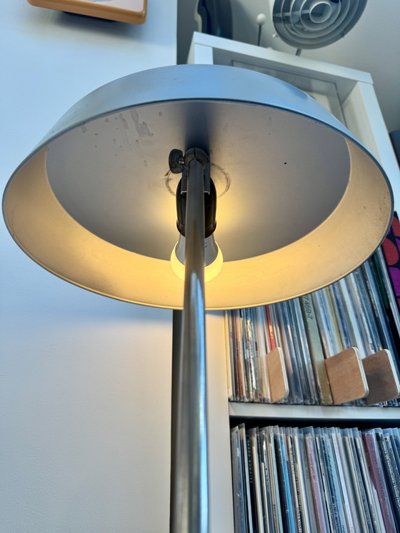 Image 1 of Bauhaus Table Lamp by VEB NARVA Lengefeld – Vintage 1960s Adjustable UFO Desk Light, West Germany Mid-Century Modern Lamp