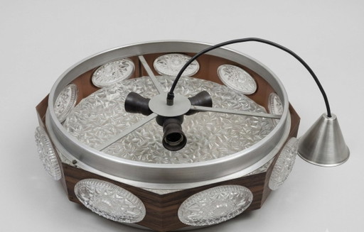 Magnifique suspension vintage Lakro UFO style Space Age - années 60/70