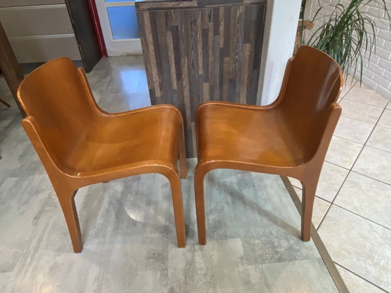 Image 1 of Set of 2 Carlo Bartoli Scandinavian Mito chairs for Tisettanta, vintage 1970